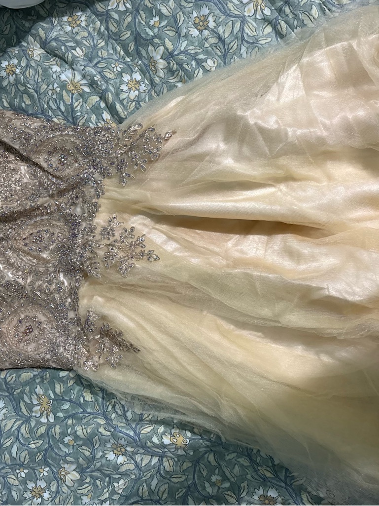 Ivory Beaded Tulle Ball Gown
